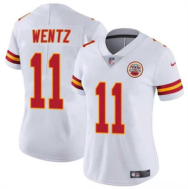 Womens Kansas City Chiefs #11 Carson Wentz White Vapor Untouchable Limited Stitched Jersey Dzhi